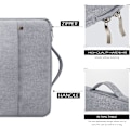 Miniatyrbild 5 av 5: 13 tums laptopfodral Vattentät Mjuk Portfölj Väska Skydd för MacBook Air 13 M2 M1 A2681 A2337 A2179 (2018-2022)/MacBook Pro 13 M2 M1 A2338 Grå