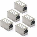 RJ45 Coupler Ethernet Cat6 Adapter Female to Female Cable Connector Shielded 5-Pack, by DEBUNS