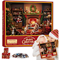 Miniatyrbild 2 av 6: Julkalender 2024 Pussel, Pusselkalender 2024 med 24 lådor 1008 st, 24 dagars adventsnedräkning för vuxna barn