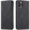 Miniatyrbild 1 av 6: För iPhone 11 -16 Magnetiskt Läder Telefonfodral, Premium Läder Flip Fodral Vikbart Kortfack Stötsäkert Ställ Funktion (Svart) iPhone 13 Pro Max