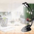 Miniatyrbilde 5 av 5: Dobbelthodet Oppladbar Boklampe for Lesing om Natten i Sengen, Varmt/Hvitt Leselys med Klips, 180 Justerbar Mini Klipslampe, Perfekt Lysstyrke