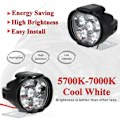 Miniatyrbilde 5 av 10: 2 stk 6 LED-frontlykter for motorsykkel