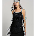 Miniatyrbild 1 av 2: Great Gatsby Klänning 1920-tals Fest Vintage Tassel Damklänningar med Fransar (FMY) Svart Black S