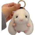 Miniatyrbild 1 av 4: Söt plysch kanin nyckelring för kvinnor, kawaii gosedjur nyckelring, fluffig vit kanin estetisk nyckelring, bilnyckelring tillbehör
