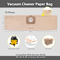 Miniatyrbild 3 av 5: 10-pack dammsugarpåsar för Karcher 6.959-130.0 Wd3 Wd3p Mv3 A2204 A2254 ...
