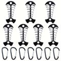 Vindtäta tältpinnar i aluminium (7-pack) – Campingfiskbensankare för säker rep- och däcksfixering 7pcs Black