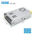 Miniatyrbilde 4 av 5: 12V 30A 360W, DC Universell Regulert Switching Strømforsyning, Konverter AC 110/220V til DC 12 Volt LED Driver, Transformator, Adapter for LED Strip