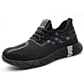 Miniatyrbillede 1 af 5: Lette, punkteringsresistente sikkerhedssko til mænd Sneakers 3C3019 SortHvid BlackWhite 46