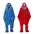 Varma Sesamgatan Kakmonstret Blå Röd Elmo Kostym Pyjamasblå blue[GPA] blue 100cm