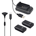 Miniatyrbillede 1 af 4: Genopladeligt spilcontroller udskiftningsbatteri opladningssæt kompatibelt med Xbox 360