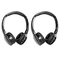 Miniatyrbilde 3 av 5: 2-pakning trådløse IR-hodetelefoner for bilens DVD-spiller nakkestøttevideo, on-ear infrarøde hodetelefoner headset universal (svart)