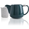 Miniatyrbillede 1 af 4: Keramisk tekande med SLS-låg og aftagelig si, 550 ml buttet tekande til blomstrende te og løs te [GPA] Dark Green