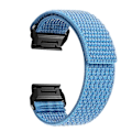 Miniatyrbillede 1 af 4: Til Garmin Tactix 7 Pro/Fenix 7X/Fenix 6X Pro 26mm Nylon urrem håndledsrem erstatning Azure, Blu Azure, Sky Blue Style E Other Smartwatch Model