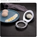 Miniatyrbild 3 av 5: Äggskivare i rostfritt stål med 2-i-1 hållbar metallskiva