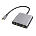 Pikkukuva 1 / 5: Adapteri - USB-C - 2x HDMI Harmaa