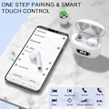 Pikkukuva 4 / 5: Bluetooth 5.3 -kuulokkeet, urheilu Bluetooth -kuulokkeet HD-mikrofonilla ja stereolla, langattomat in-ear mini langattomat kuulokkeet IP7 vedenpitävät, valkoinen