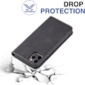 Miniatyrbild 3 av 6: För iPhone 11 -16 Magnetiskt Läder Telefonfodral, Premium Läder Flip Fodral Vikbart Kortfack Stötsäkert Ställ Funktion (Svart) iPhone 13 Pro Max