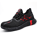 Miniatyrbillede 1 af 5: Lette, punkteringsresistente sikkerhedssko til mænd Sneakers 3C3019 BlackRed BlackRed 41