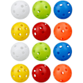 Pikkukuva 1 / 5: 12 kappaleen pakkaus golfharjoituspalloja, ontto ilmavirtaus harjoitus pallot, 42 mm muoviset golfpallot, swing-harjoitteluun, driving range, kotikäyttöön