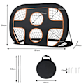 Miniatyrbillede 2 af 4: Foldbare fodboldmål til børn - LZQ - 2 i 1 - Multisport - Sort + O svart + orange