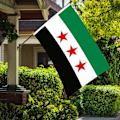 Pikkukuva 5 / 5: 90*150cm/3FT*5Ft/59*35IN Syyrian lippu Syyrian lippu messinkirenkailla ja kaksoisommelluilla reunoilla