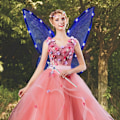 Miniatyrbild 7 av 7: Glittrande älvvingar för vuxna, LED-diadem för älvtemafester Stjärnblå Stjärnblå Stjärnblå
