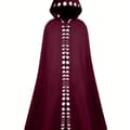 Hætteklædt kappe til voksne Middelalder Renæssance Cosplay Kostume til Halloween og Rollespil M Deep Red
