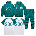 Miniatyrbilde 1 av 2: Squid Game 2-spiller Cosplay Kostyme Treningsjakke Komplett Klesett Nr 230 Nr 230 No.230 No.230 170cm