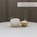 Miniatyrbillede 1 af 6: Lysformer Lys Stearinlys DIY Støbeforme i Silikonform lz22109 lodne bjørnehode