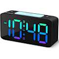 Miniatyrbild 1 av 5: Superhög Väckarklocka för Tunga Sovare, Digital Klocka med 7-Färgs Nattlampa, Justerbar Volym, Dimmer, USB-Laddare, Sovrumsklocka