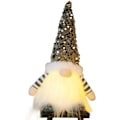Miniatyrbillede 2 af 5: Lysende Nisse Julepynt, Nisse med Lys, Håndlavet Nisse med Glitrende Hat Julehåndværk (Grå)