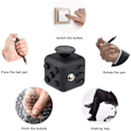Miniatyrbilde 3 av 5: Fidget Toy Cube Leke Sensorisk Leke Stress Leke Angstlindrende Leke Drep Tid Finger Leke for Kontor Klasserom Leke Gave - Svart
