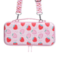 Miniatyrbilde 1 av 5: For Nintendo Switch OLED Oppbevaringsveske Switch OLED Spillkonsoll Beskyttelsesveske Stropp Skulderstropp Strawberry shape bag