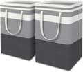 2-pack Large Laundry Hamper, Waterproof, Freestanding Laundry Basket, Foldable Tall Clothes Hamper with Extended Handles for Clothes, Toys at Home