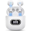 Pikkukuva 1 / 5: Bluetooth 5.3 -kuulokkeet, urheilu Bluetooth -kuulokkeet HD-mikrofonilla ja stereolla, langattomat in-ear mini langattomat kuulokkeet IP7 vedenpitävät, valkoinen