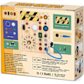 Miniatyrbilde 7 av 8: Montessori Leke, Aktivitetsbrett, Sensorisk Babyleke med 10 Brytere & 23 LED-lys, Treleke for Reise