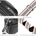 Miniatyrbillede 3 af 5: Crossbody-taske til kvinder, lille ægte lædertaske, hvid