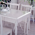 Miniatyrbillede 2 af 4: Klar transparent PVC bordsdæk dugbeskyttelse vandtæt 0,25 mm (140*160 cm)