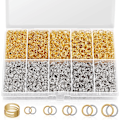 Miniatyrbild 1 av 6: DIY Smyckestillbehör 4600 Hoppringar Stängda Ringar Öppna Ringar Ringar Smyckestillbehör Gold and silver