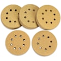 Miniatyrbillede 1 af 5: 100-pak sandpapir, 125 mm med velcro 60 80 120 150 220 korn 8 huller sorteret til excentrisk slibning
