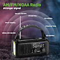 Pikkukuva 4 / 5: Hätäradio käsikäyttöisellä, 10000mAh hätäradio, aurinkopaneeliradio AM/FM sääradio, USB Type-C lataus, taskulamppu ja LED-lukuvalo