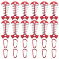 Vindtäta tältpinnar i aluminium (7-pack) – Campingfiskbensankare för säker rep- och däcksfixering 12pcs Red