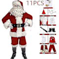 Miniatyrbild 1 av 5: Jultomtekostym för Män Vuxen Jultomtekostym Santadräkt 11 delar 11pcs S