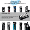 Miniatyrbillede 7 af 8: 32B S3 udskiftningshoveder kompatible med Braun Series 3, elektriske barbermaskiner