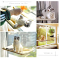 Miniatyrbild 3 av 6: Fönstermonterad kattkorg, hängmatta för kattsits