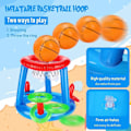Miniatyrbilde 4 av 5: Oppblåsbar sett, interaktivt kastering leketøy for basseng, flytende basketballkurv for basseng med baller og ringer