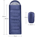 Miniatyrbillede 2 af 2: Sovepose til voksne, Simpel sovepose til voksne til 3 sæsoner, Letvægt til camping og vandring[GP] Navy Blue