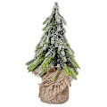 Miniatyrbilde 1 av 4: Miniatyr Snøtre Dekorativt Bordtre for Jul med Jutesekkbord - Vinterdekorasjon for Hjemmet