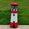 Fyr Ljus Solcell LED Lampa Utomhus Gård Roterande Strålsensor -bea
