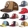 Mesh Trucker Hat with Embroidered Animal Design Eagle Head